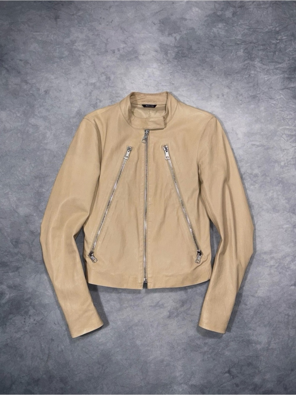 RARE Maison Margiela SS13 5 Zip  Archive Moto Biker Leather Jacket